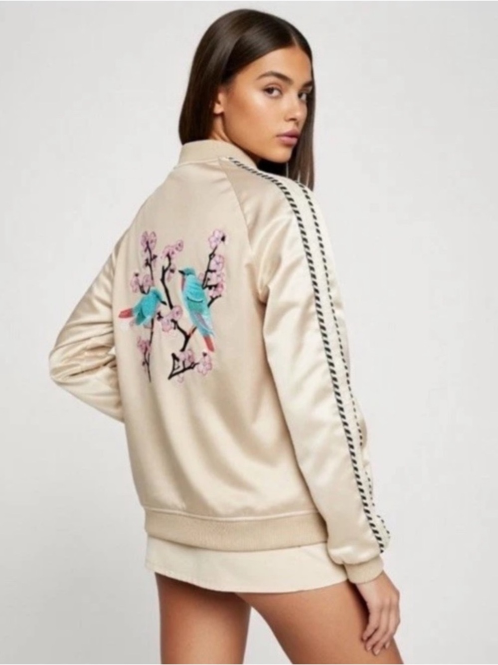 House of CB ‘Relli’ Embroidered Satin Jacket/XSmall US2-4 $199